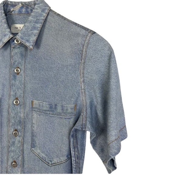 Rag and bone  XS Miramar Tulip Dress Light Wash Tencel Denim Look - Picture 7 of 14